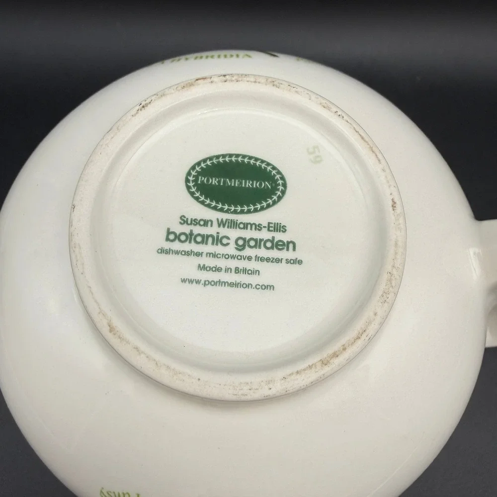 Vintage Portmeirion Botanic Gravy Boat Creamer Pitcher Pansy Large